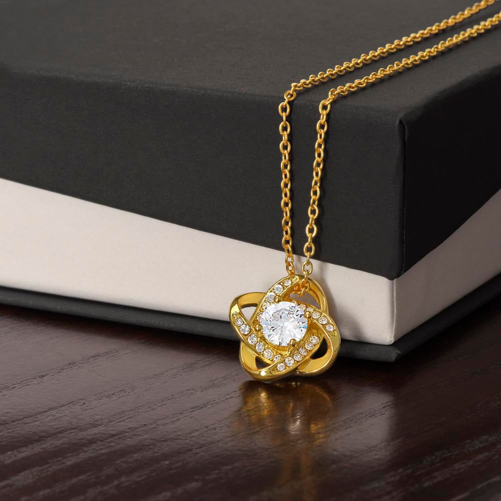 Love Knot Necklace in 14k White Gold or 18k  Yellow Gold