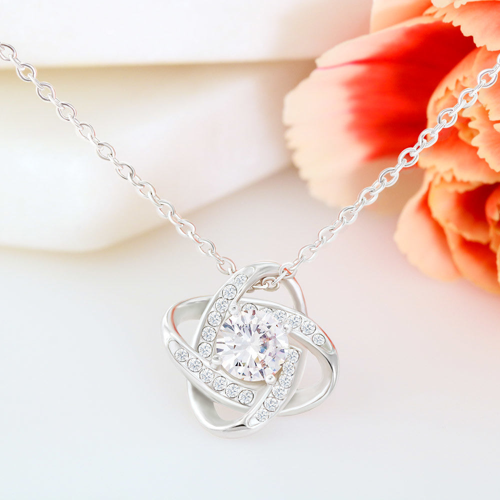 Love Knot Necklace in 14k White Gold or 18k  Yellow Gold