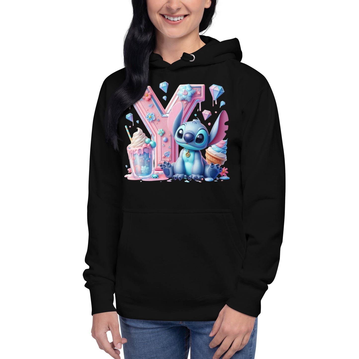 Stitch Letter Y Hoodie