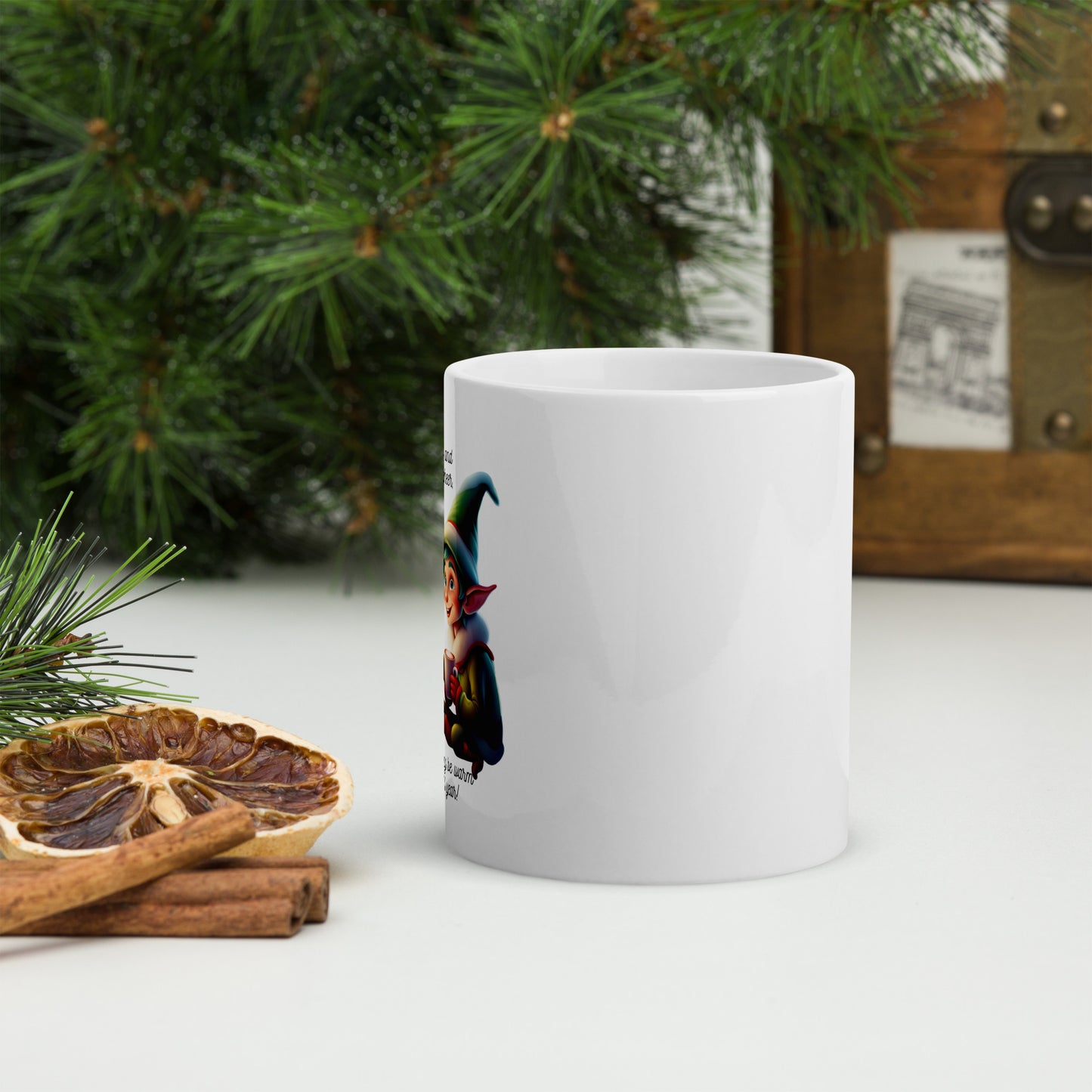 Elves White glossy mug