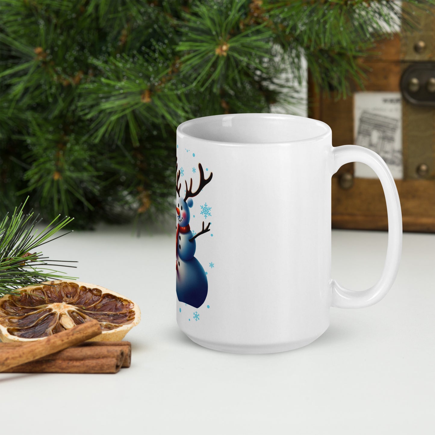 Snowman White glossy mug