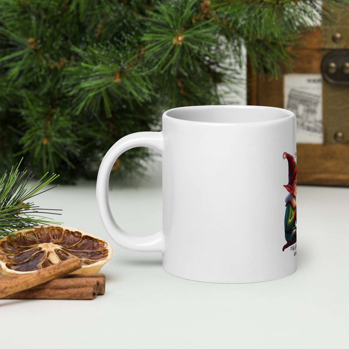 Elves White glossy mug